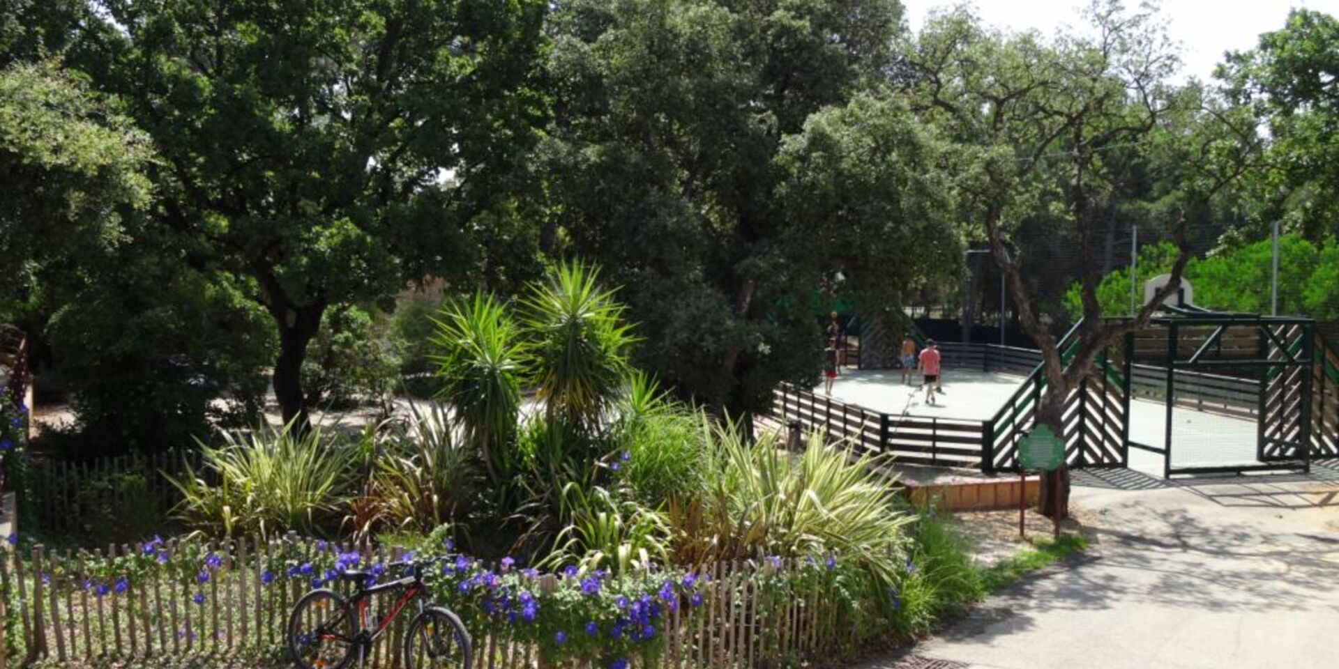 Schattiger Campingplatz mit vielen Bäumen in Hyères - naturnahe Ferien