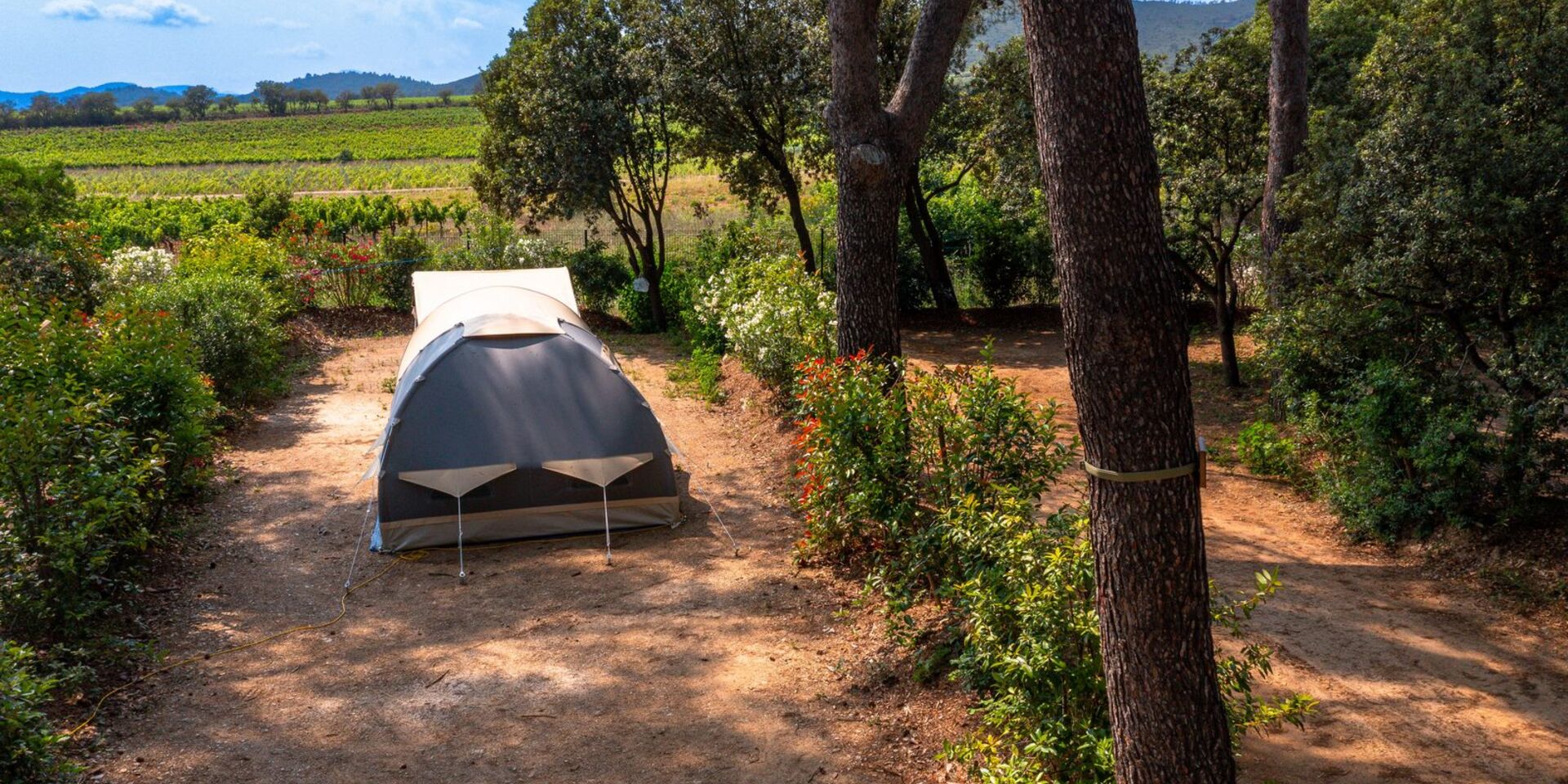 Zeltplatz auf unserem naturnahen und umweltfreundlichen Campingplatz im Departement Var